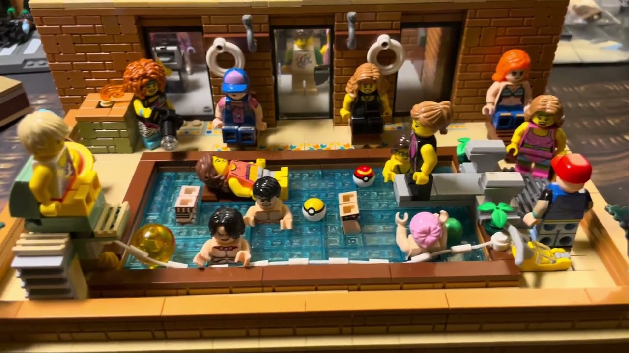 Minifig Pool Party Club House Moc