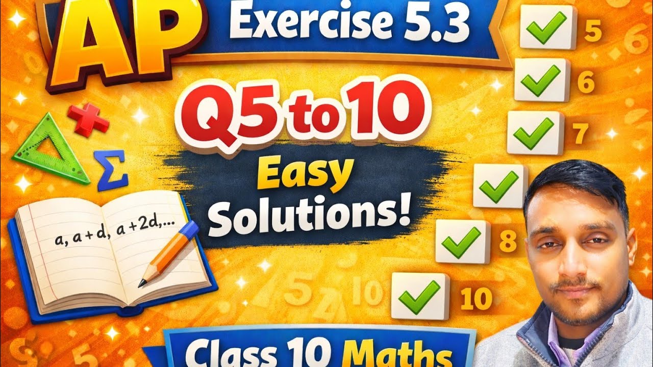 EXERCISE - 5.3 | CHAPTER ARITHMETIC PROGRESSION | NCERT SOLUTIONS |  CLASS 10TH | Q 5 to 10