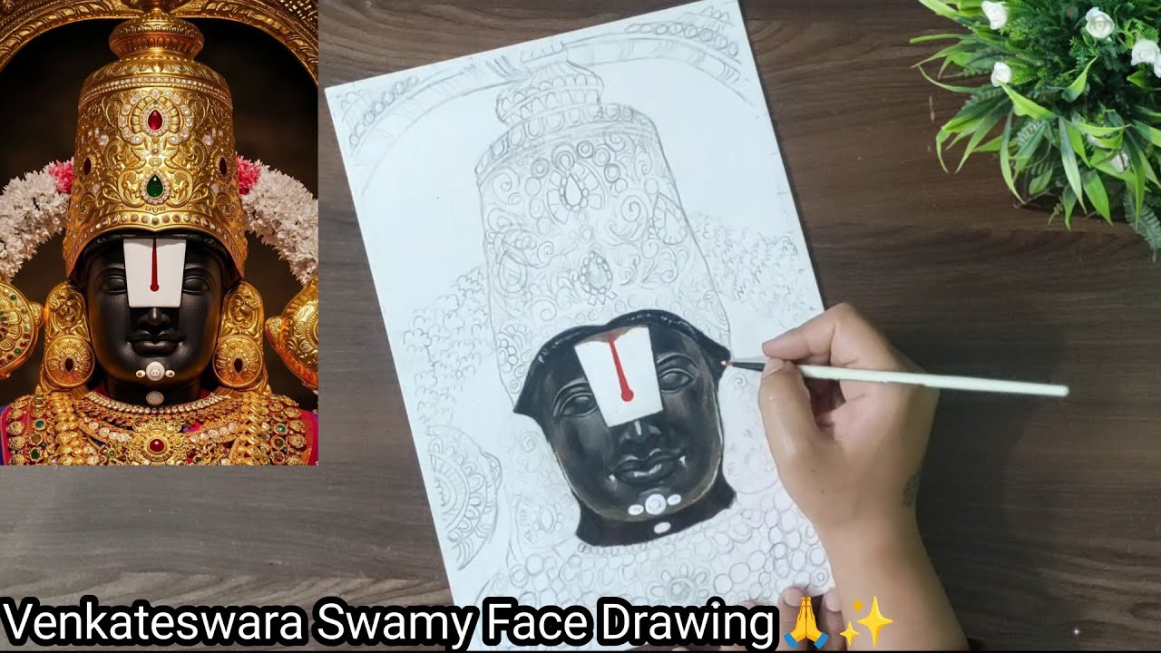 Lord Venkateswara Swamy Drawing🙏💫|Venkateswara Swamy Drawing Easy|🌼Colour Drawing Tirupati Balaji|