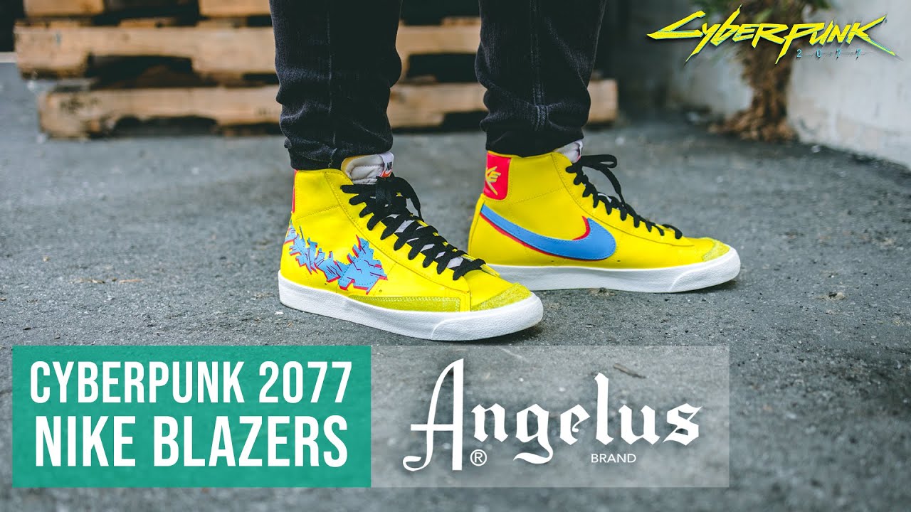 Кроссовки Nike Blazers CyberPunk 2077 | Кроссовки с индивидуальной раскраской Angelus