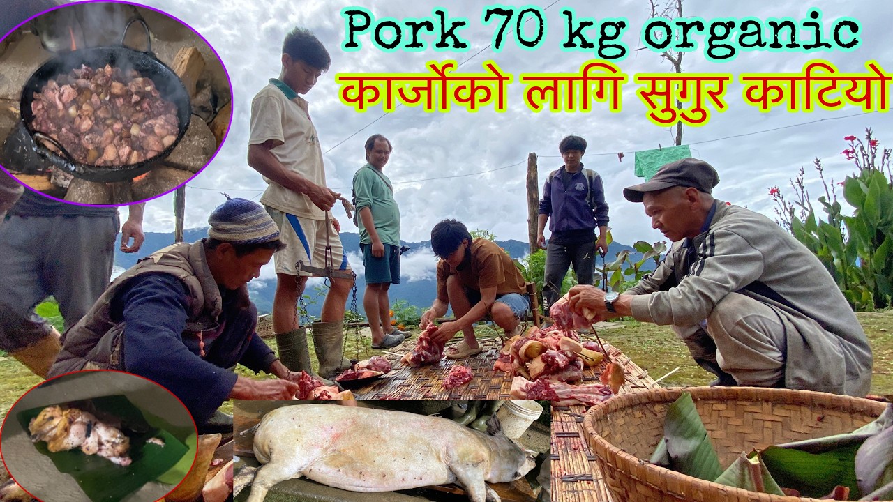 Flesh pork of Mr Anil Rai ll organic pork meat @MilanSampangvlog