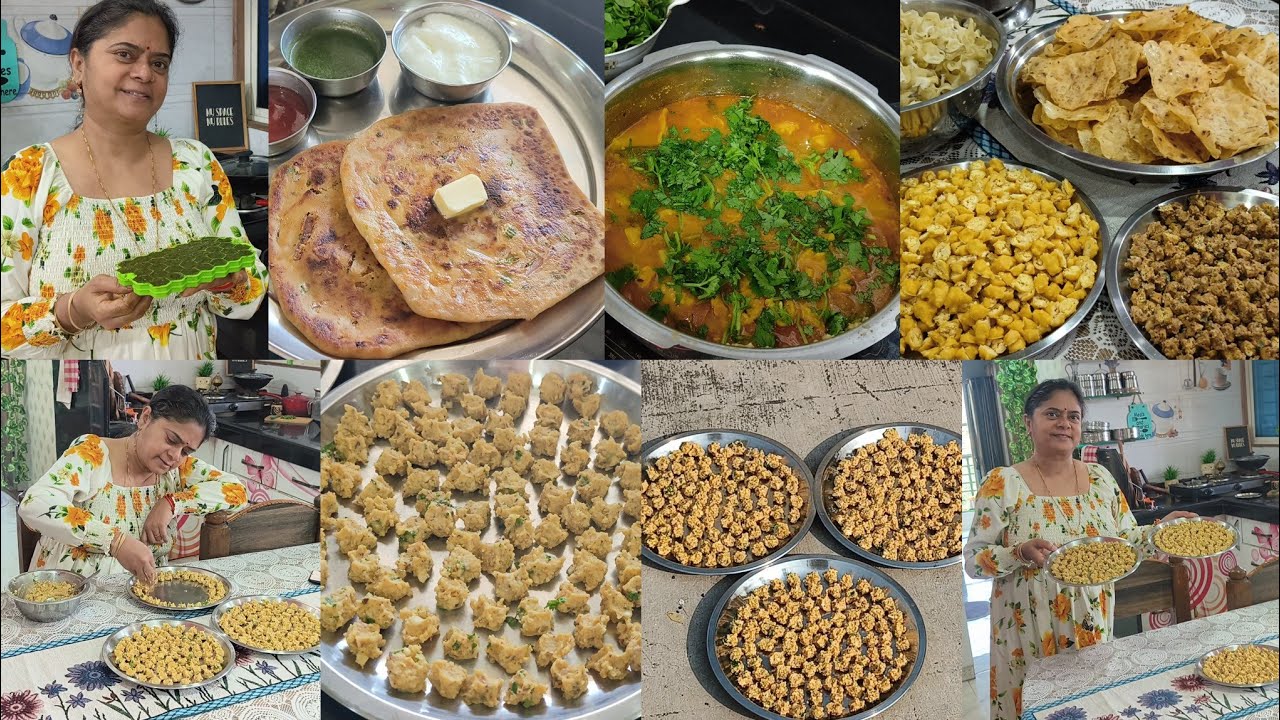 holi tak +Breakfast & Dinner🍱 paneer paratha🌺 lobia vadi🌺 mungodi ki sabji🌺 mint cubes🌺 phulka roti