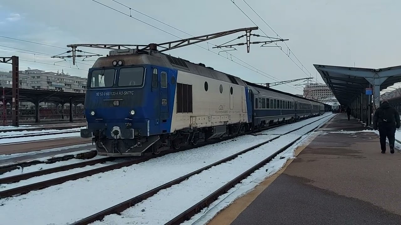 Trenuri, zăpadă și sunete de goarnă în Gara de Nord 3.02.2026(Vizionare plăcută!!!)