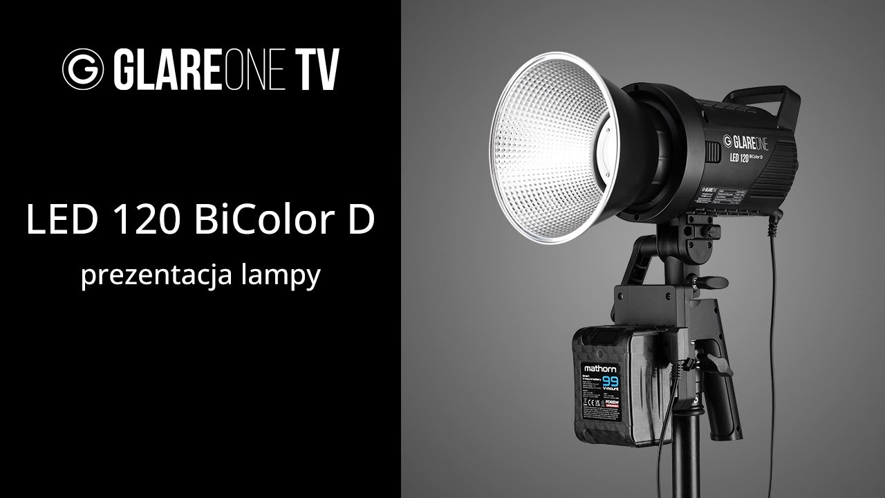 GlareOne LED 120 BiColor D - prezentacja lampy z mocowaniem Bowens
