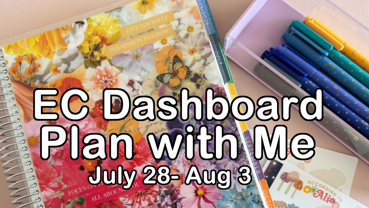 Dashboard Plan with Me | Erin Condren LifePlanner | Planning July 28–August 3 + July Recap