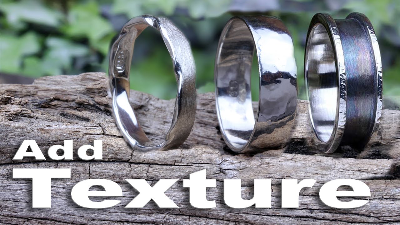 How to add texture to 3 silver rings Hammered Oxidised Satin (using Fretz Hammers)