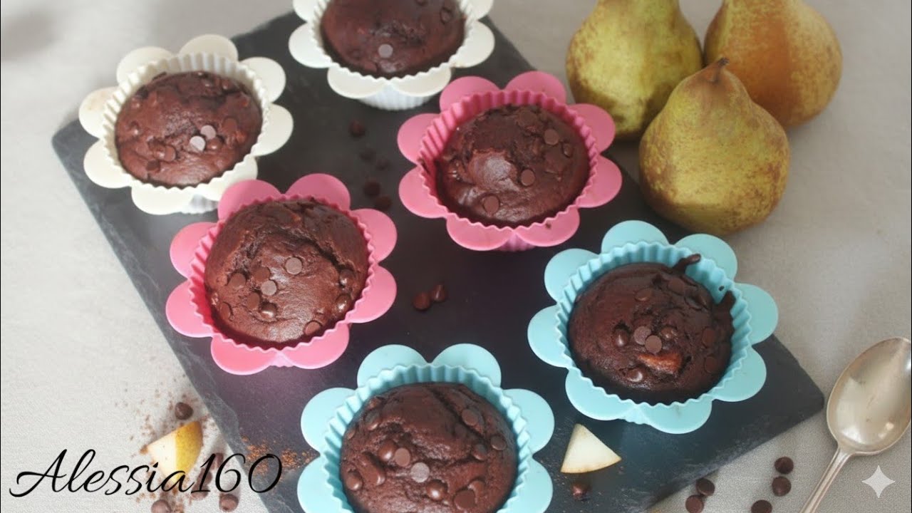 MUFFIN alle PERE e CACAO senza burro SOFFICISSIMI