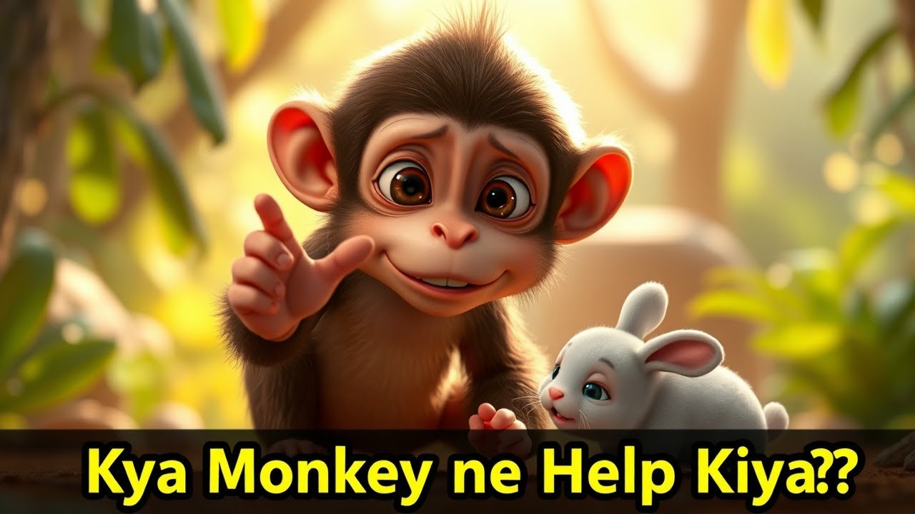 Monkey ne Help Ki 🥹| Cute Kids Moral Story in Hindi | 3D Cartoon | Kids Videos Hindi | Cartton Video
