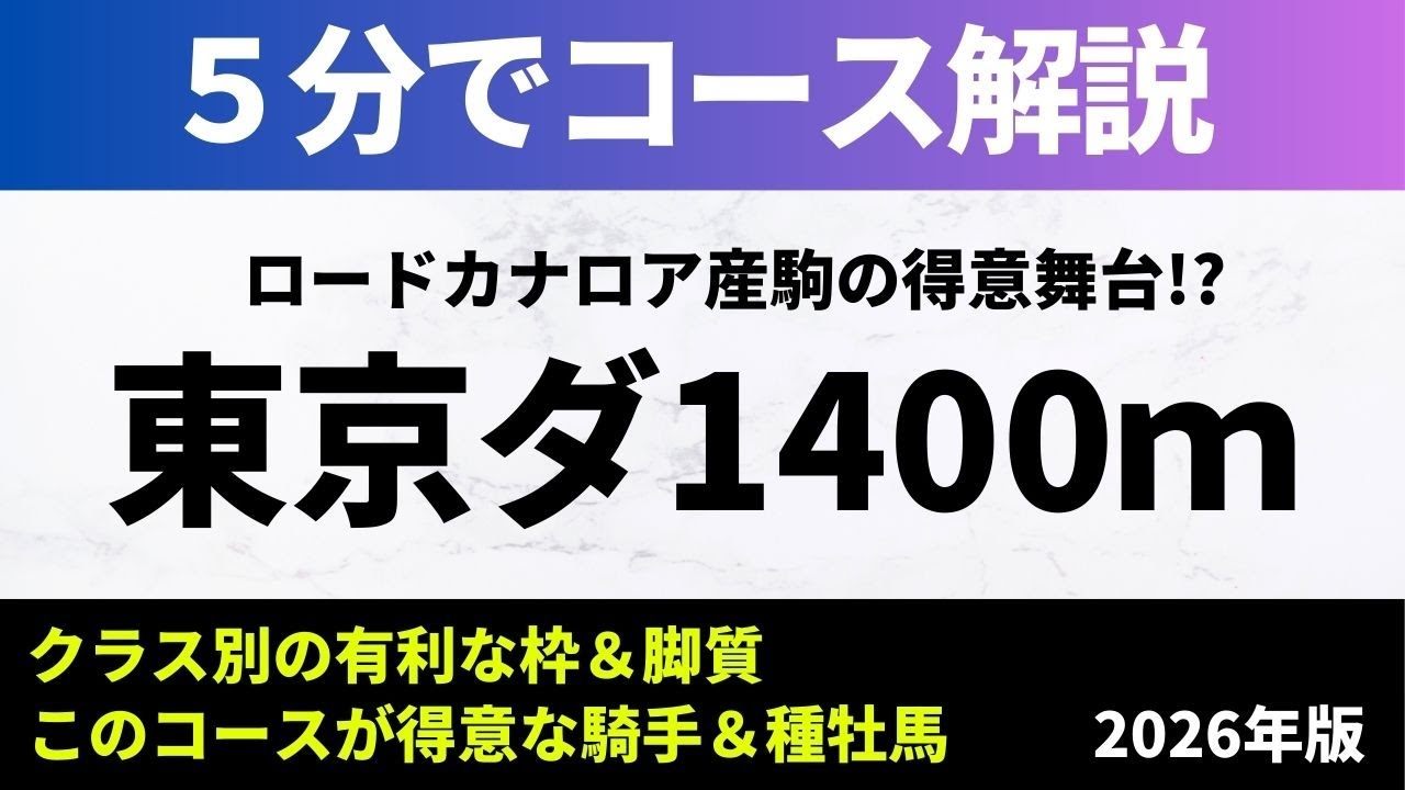 【東京ダート1400ｍ】コース解説_ロードカナロア産駒の得意舞台！？得意にしている騎手や種牡馬も紹介