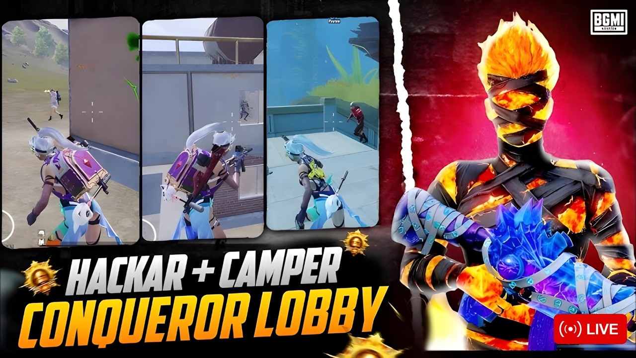 Hacker + Camper Conqueror Lobby 🥶 Team Code For Subscribers | Krishuu Yt Live 🔥👊