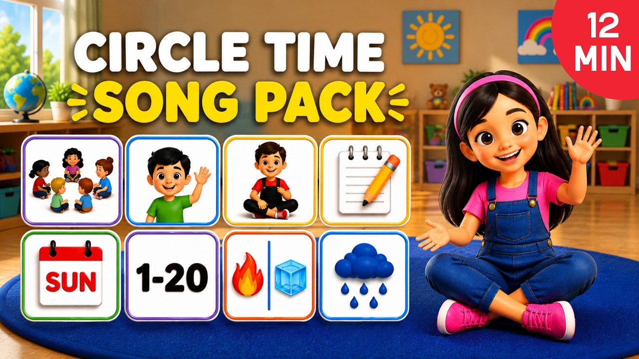 Kindergarten Circle Time | Hello Song, Days of the Week, Weather Song + 5 More