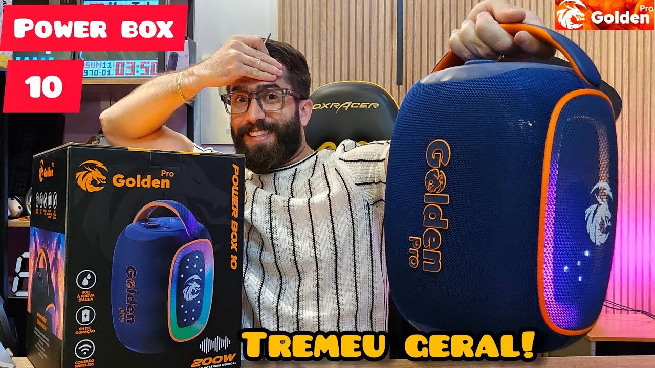 RAPAZ! QUE CAIXA DE SOM E ESSA?! GOLDEN PRO POWER BOX 10 200W IPX5 (Unboxing/Analise)