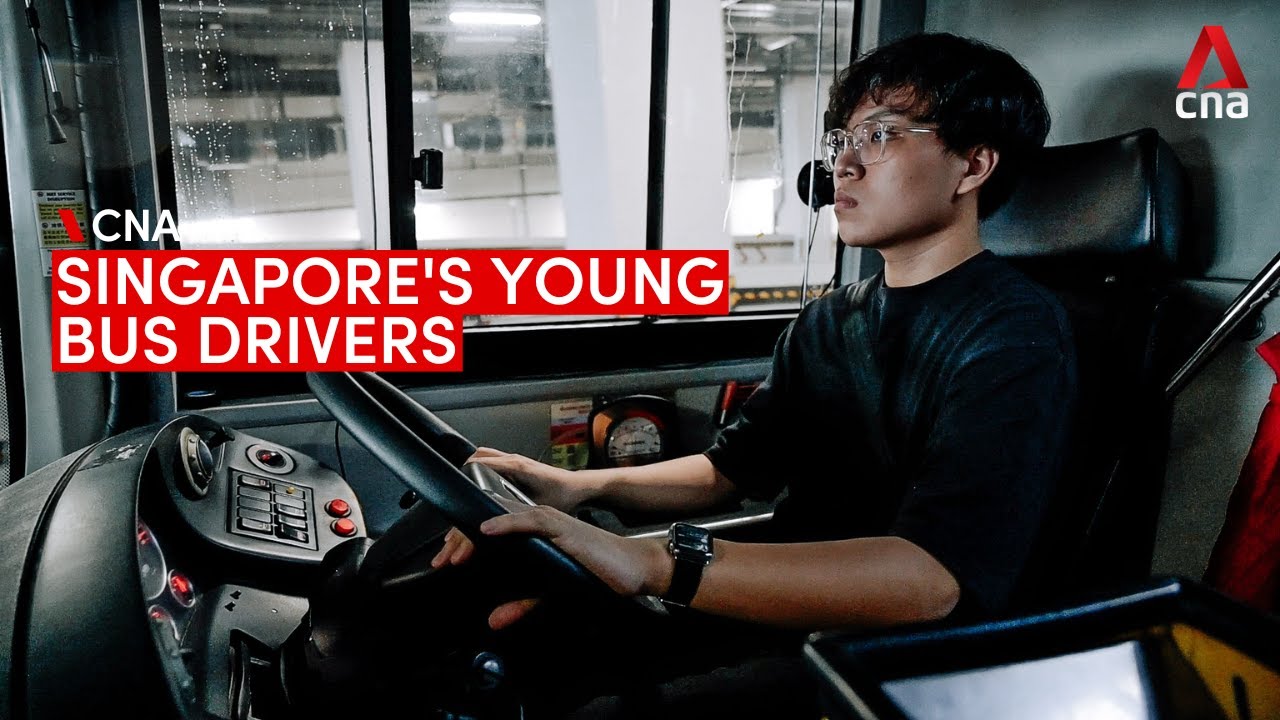 Young bus drivers in Singapore on their seemingly 
