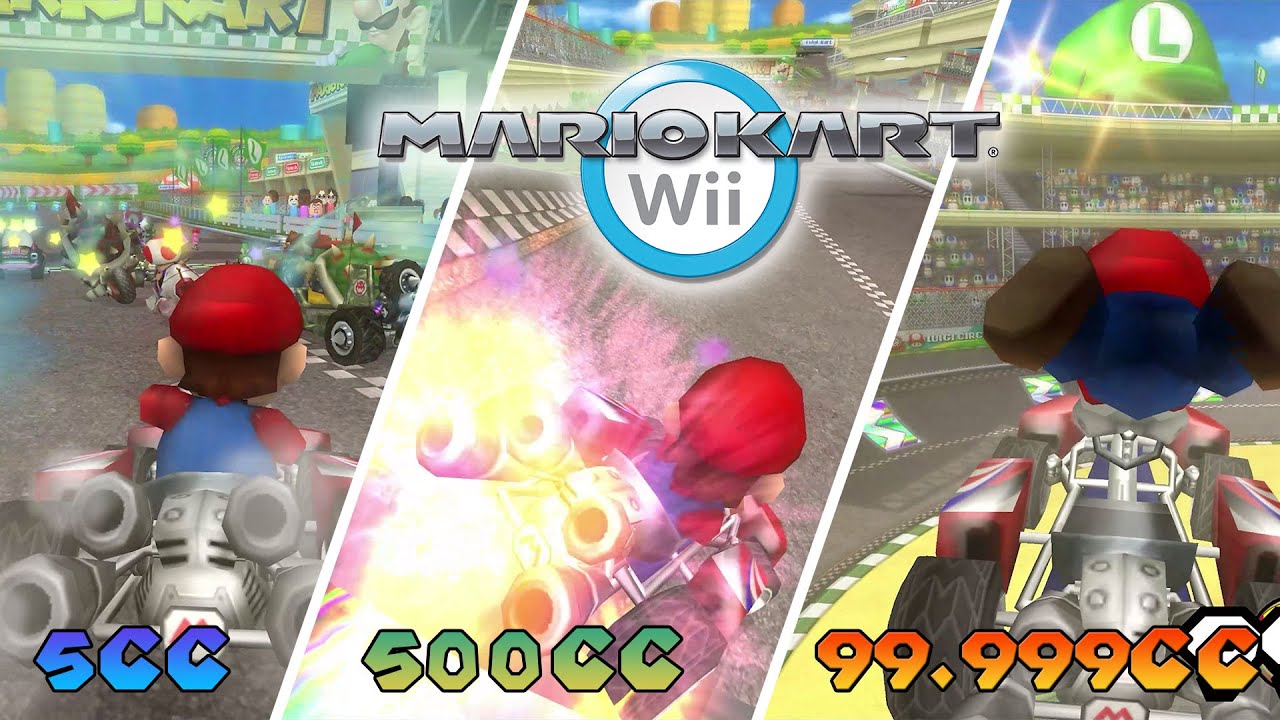 MEGA MUSHROOM from 5cc to 99,999cc in MARIO KART WII | 4k60