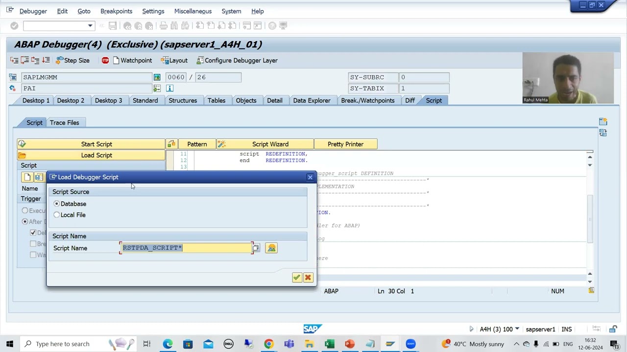 21 - Debugging - Script - Stop SAP Debugger on Selection of Tables Part1