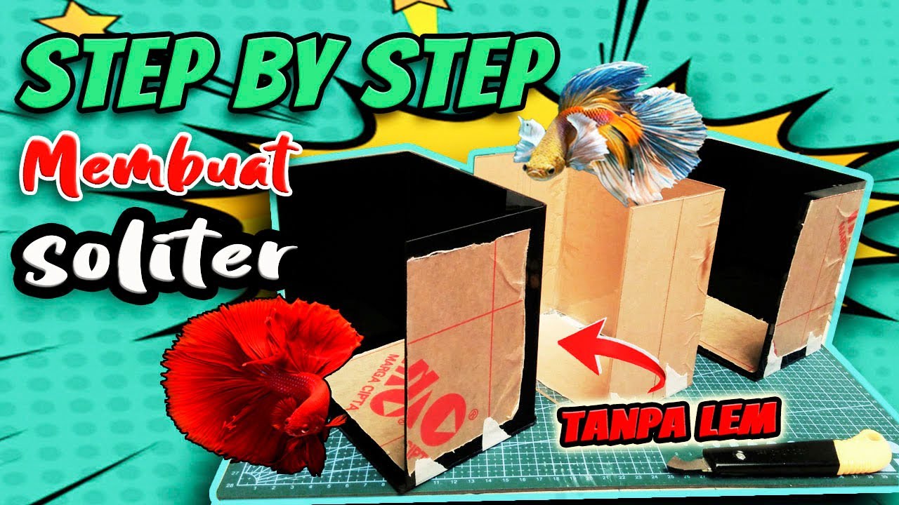 CARA MEMBUAT SOLITER Akrilik IKAN CUPANG, dengan cara ditekuk