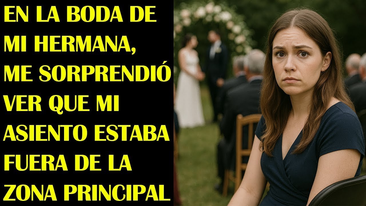 En la boda de mi hermana, me sorprendió ver que mi asiento estaba fuera de la zona principal