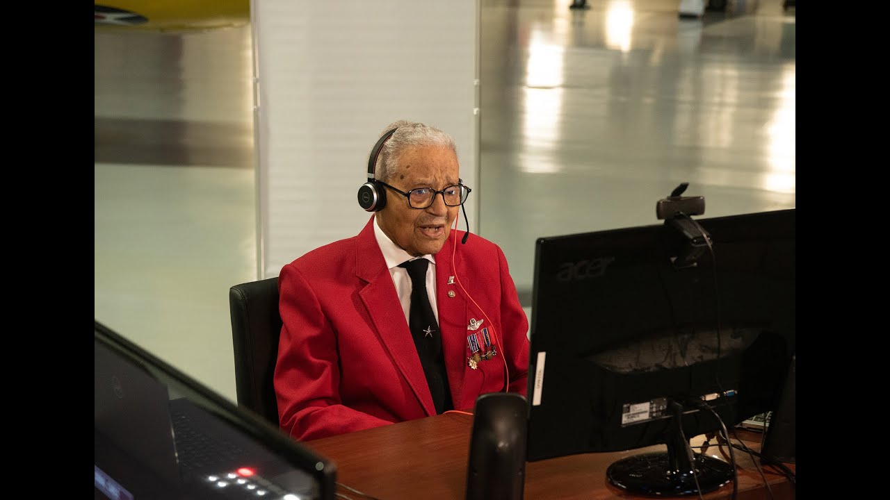David Paddock speaks with Brigadier General McGee, original member of the Tuskegee Airmen