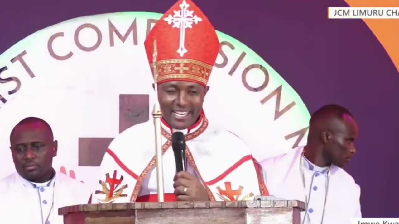 Bishop Ben of JCM hard prayers to this pillars of JCM Limuru Chapel