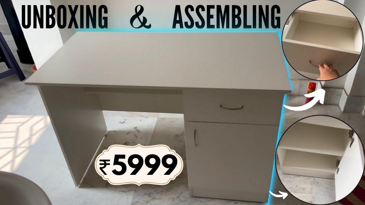 DeckUp Hermes Engineered Wood Study & Computer Table and Office Desk Unboxing and Assembling