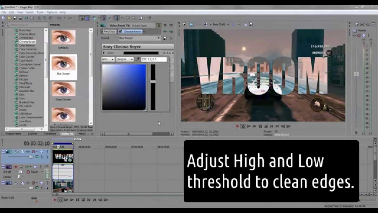 Sony Vegas Text FX Tutorial: Transparent negative text.