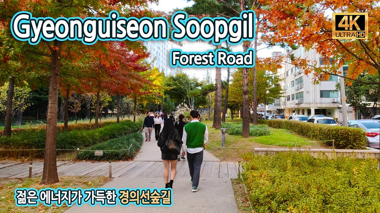 [4K] 그림 같은 날씨, 그저 앉아만 있어도 즐거운 산책로 | 경의선숲길 | Gyeonguiseon Soopgil Forest Road