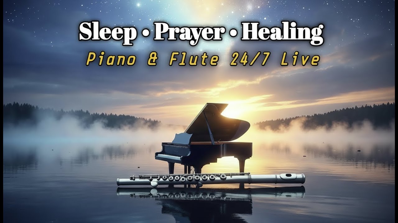 Peaceful Piano & Flute Worship 24/7 🌙 | Sleep, Prayer, and Healing Music Live Stream