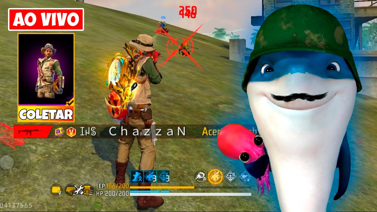 CHAZZAN AO VIVO - DESAFIO!! 5 BOOYAHS = CODIGUINS, BORA JOGAR FREE FIRE? 🏆🎁 #freefire #freefirelive