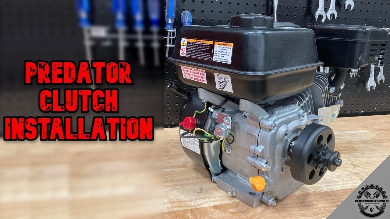 Как установить центробежное сцепление на двигатель картинга Predator 212cc.