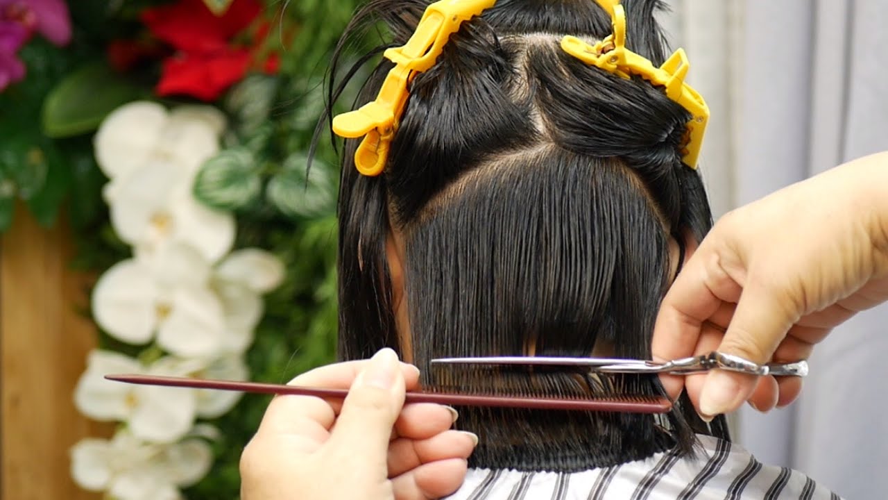 Beautiful sweet bob haircut change you look beautiful ตัดผมบ๊อบ สวยหวาน  ปลายงุ้ม ทุย นิดนิด