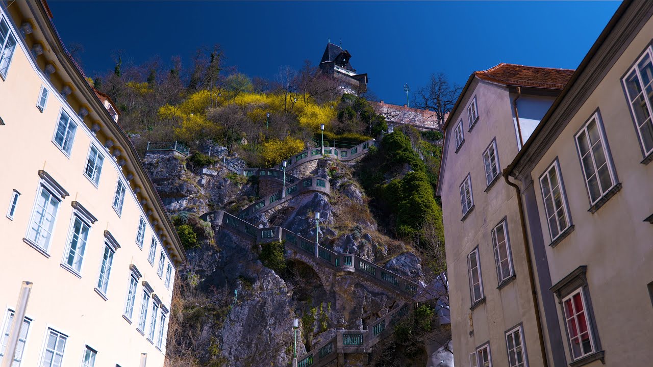 Austria. Graz. Castle. Mountain. Schlossberg 4K