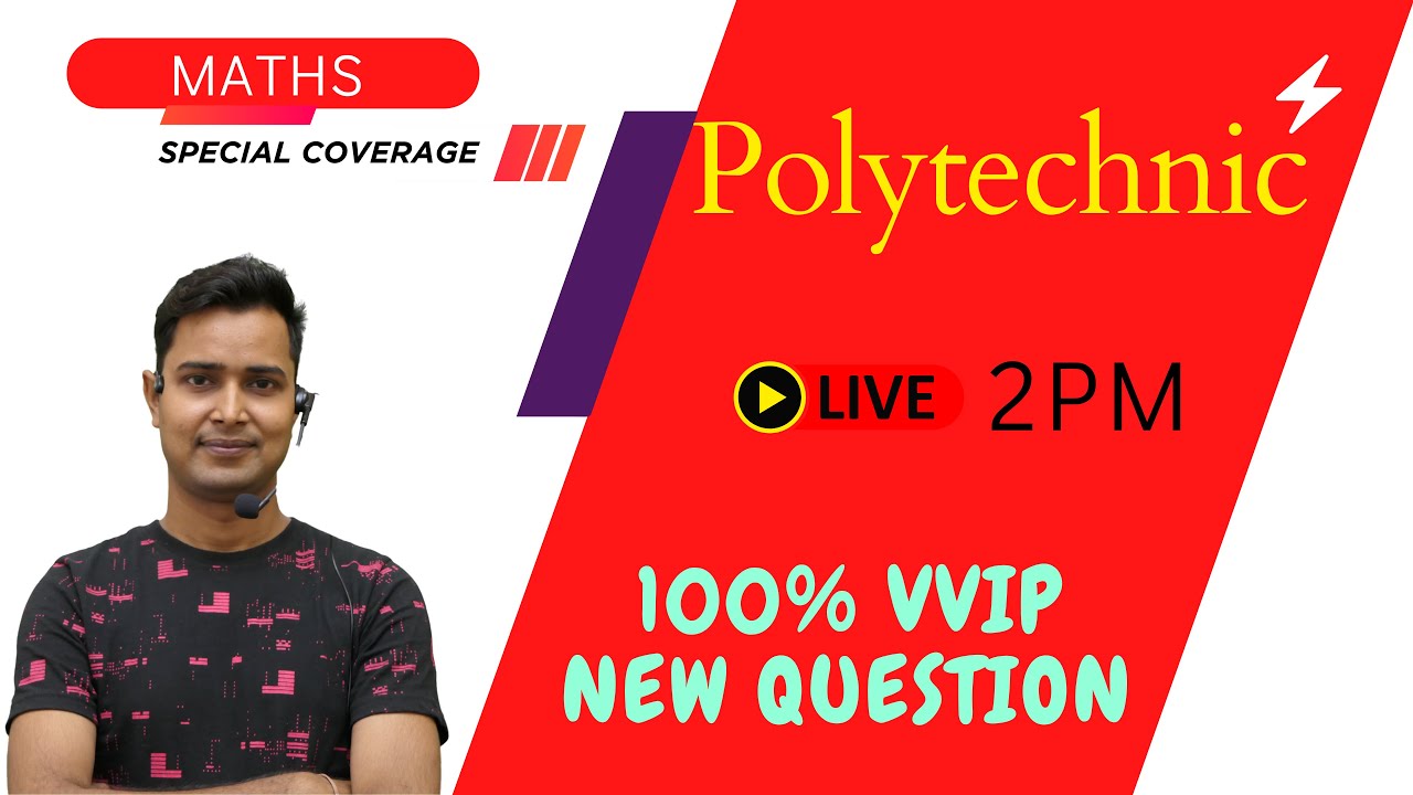 polytechnic maths live class Polytechnic 2022 Maths Important प्रश्न   Live Class