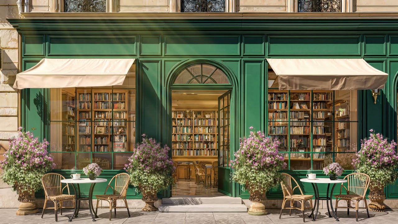Cozy Outdoor Cafe Ambience | Relaxing Jazz Music For Healing, Boosting Your Mood and Chilling