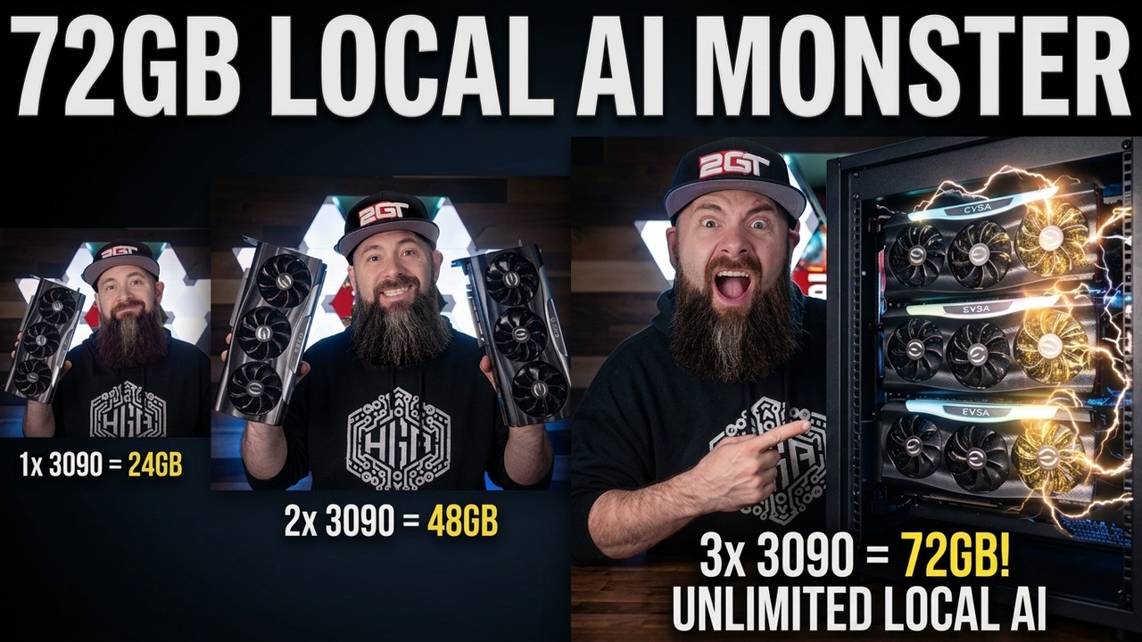 Three RTX 3090s in One Server - Homelab AI Server Build!