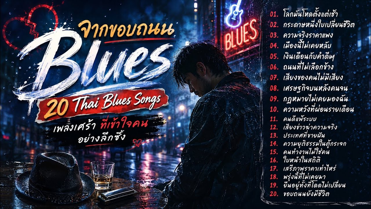 Blues จากขอบถนน | 20 Thai Blues Songs About Life, Society & Survival