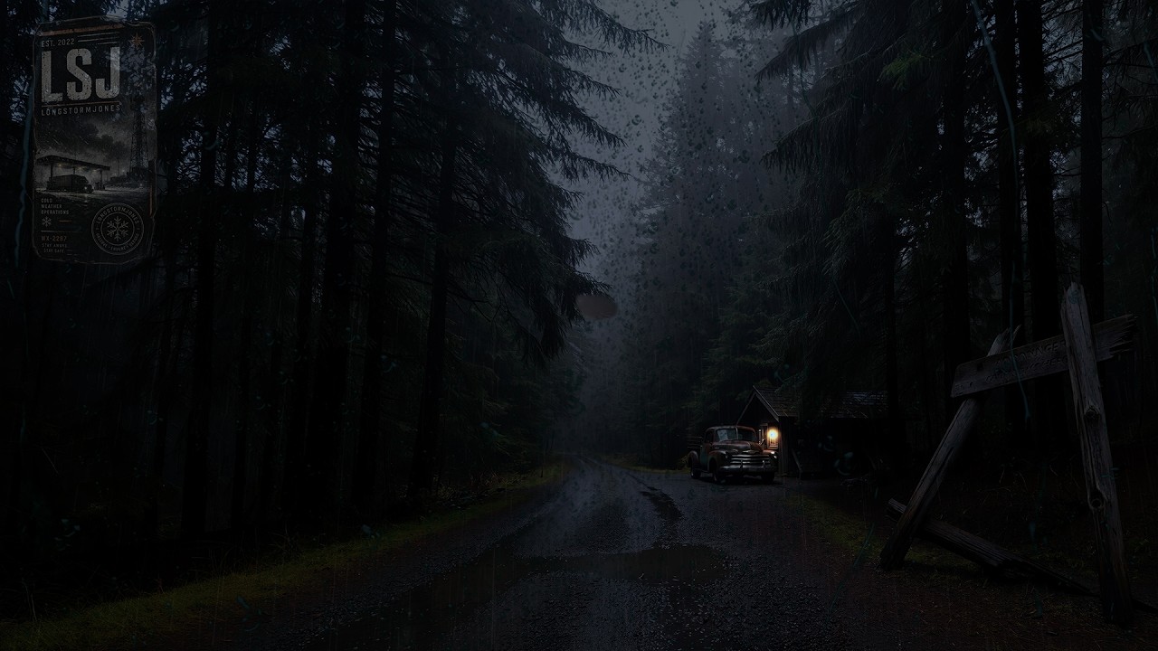 Rain on a Forgotten Ranger Road Through the Black Pines | 10 HOURS