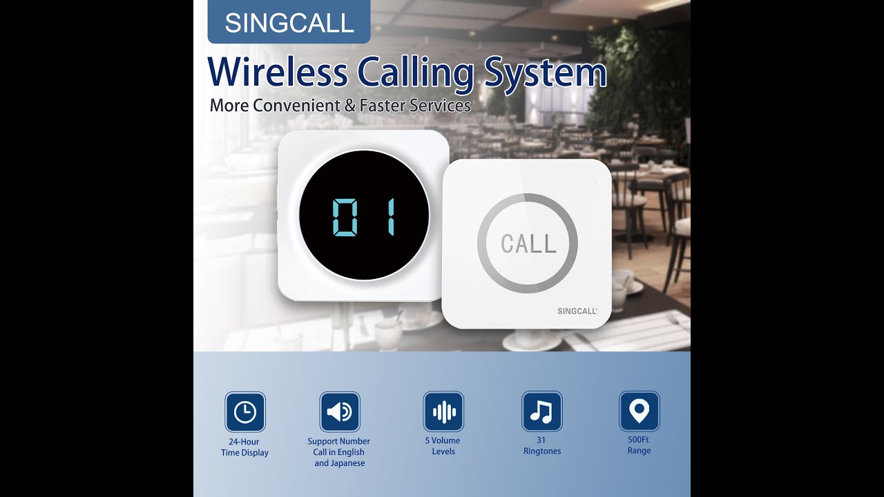 SINGCALL Restaurant Pager System Waiter Calling System Pagers