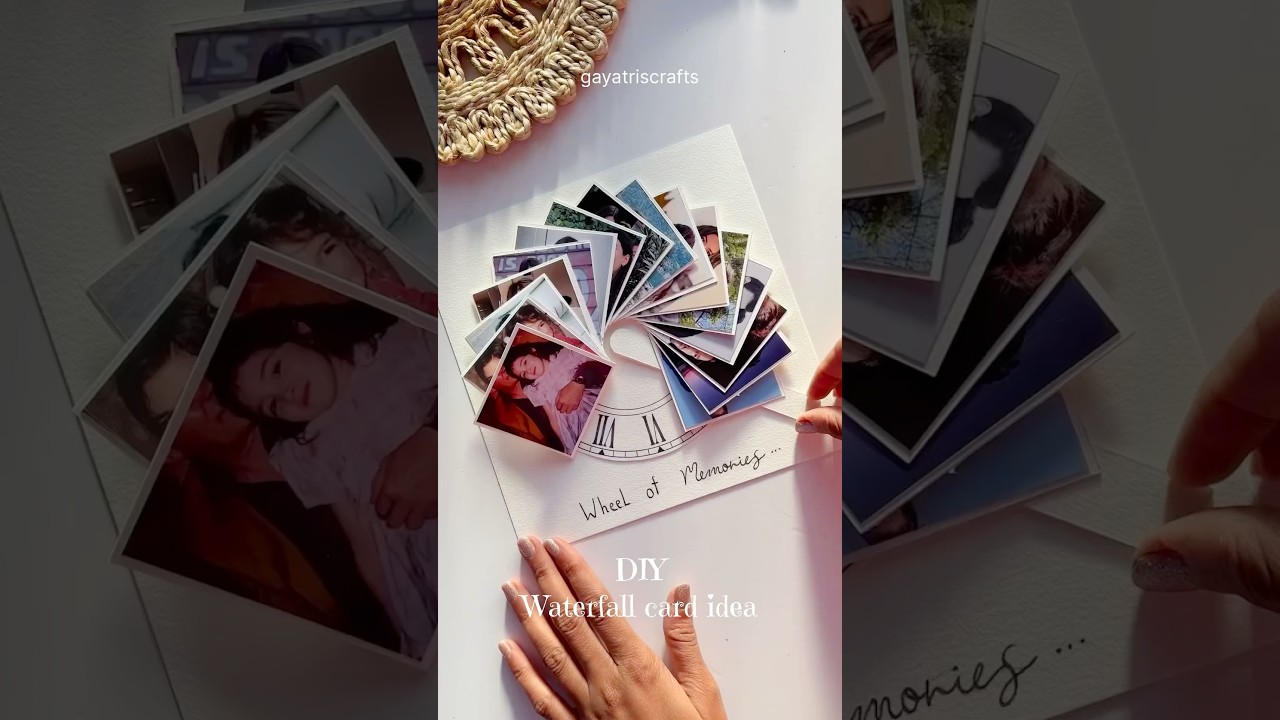 DIY waterfall card wheel of memories #crafts #diy #art #papercrafting #artist #giftideas