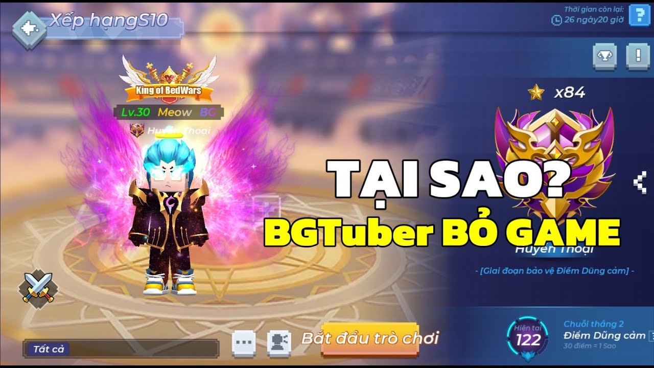 (Blockman Go) Bedwars: Tại Sao BGTuber Bỏ Game?? Trận Rank Cực Căng Khi Đeo Cánh Vip10