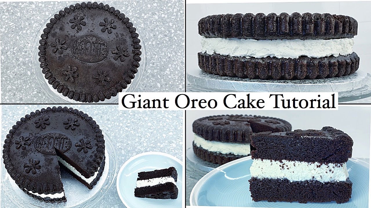 Giant Oreo cake Tutorial طرز تهيه اوريو كيك