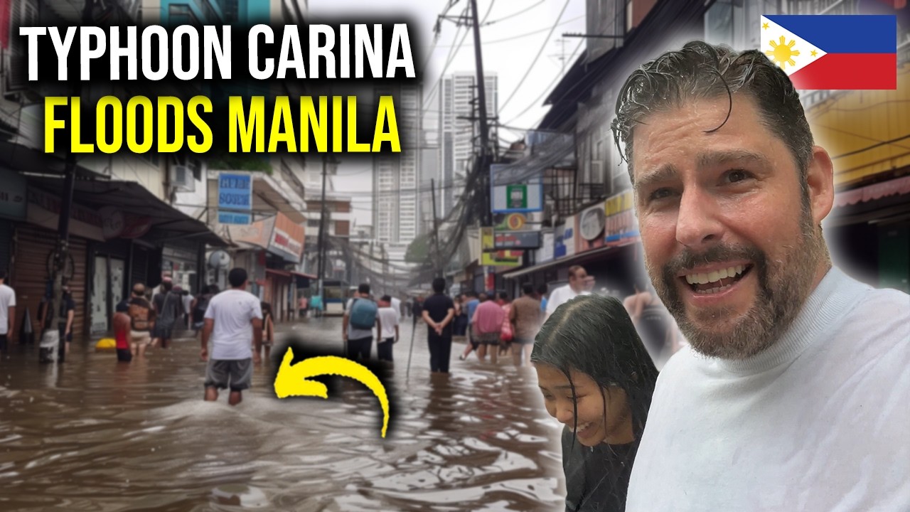 Foreigner SHOCKED by TYPHOON CARINA in MANILA | TYPHOON in MANILA