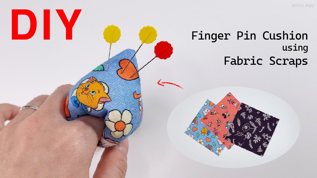 DIY 자투리 원단 소진용 핀쿠션 만들기 | How to make a finger pin cushion using fabric scraps | Stitch Diary