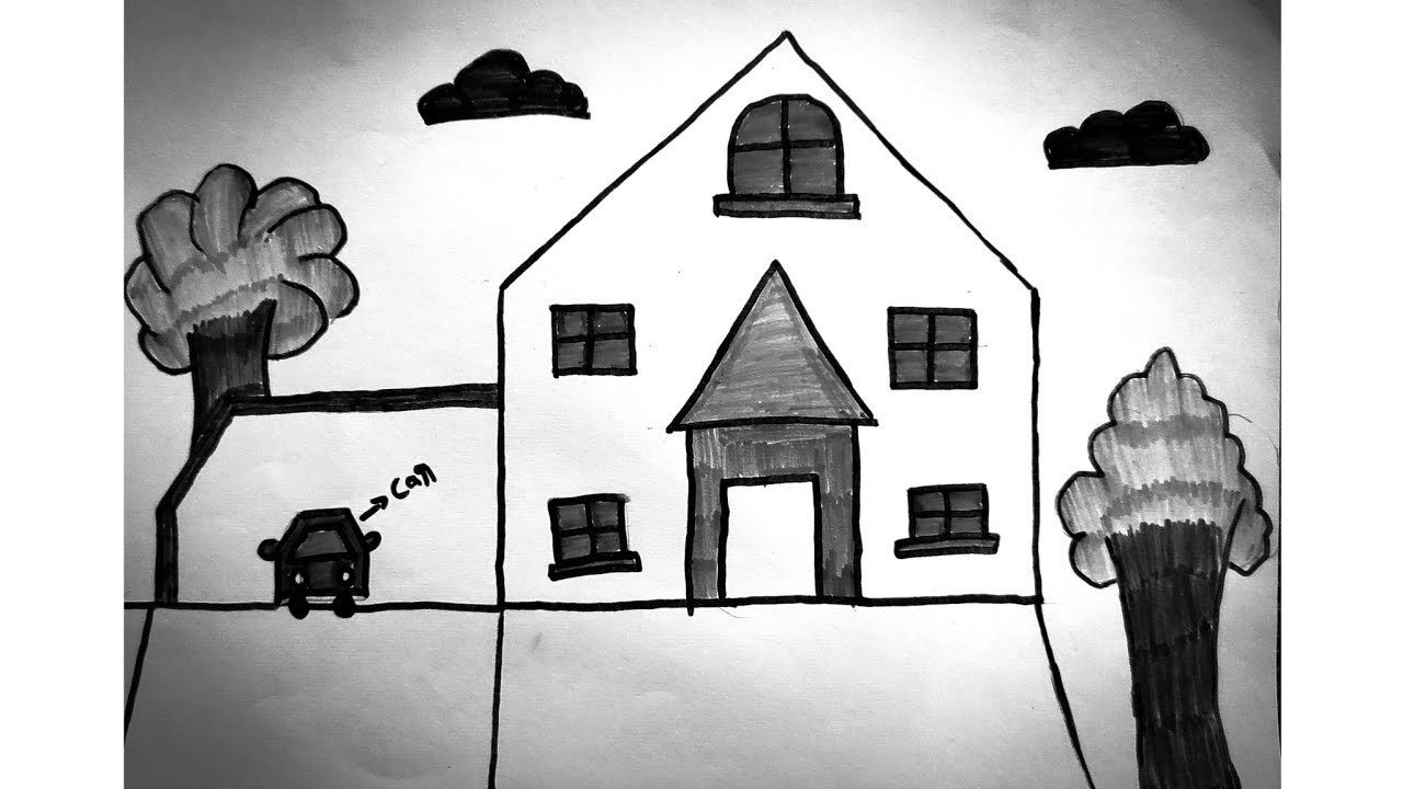 Simple House & Nature Scenery for Kids | School Project Ideas
