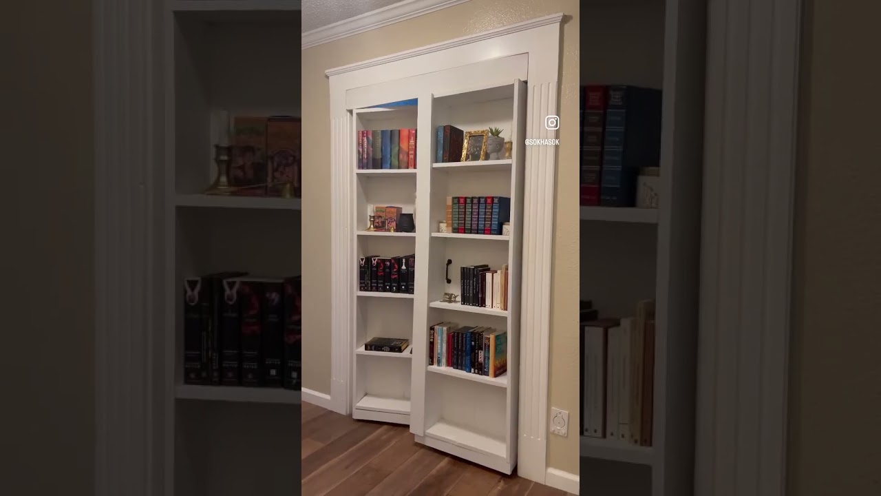 Transition hidden door #hiddengem #bookshelf #secretroom #diy