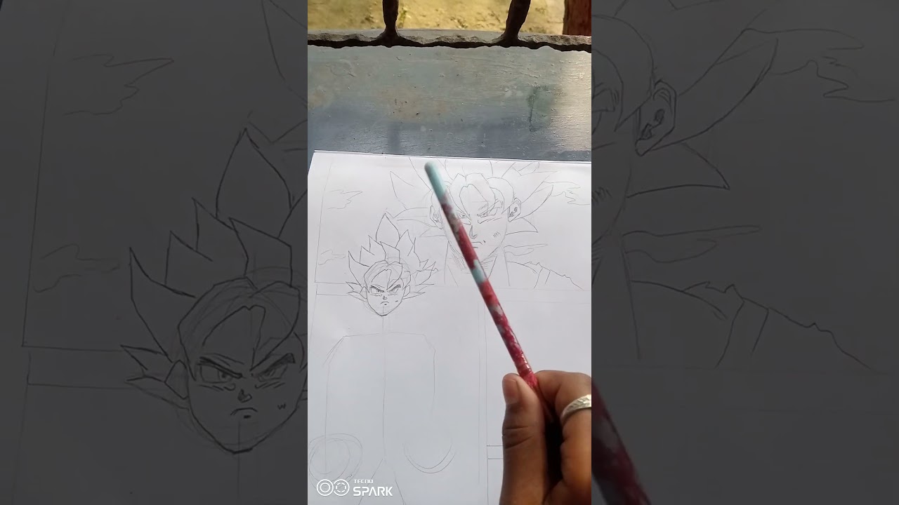 Drowing goku abd vigata with watercaler
