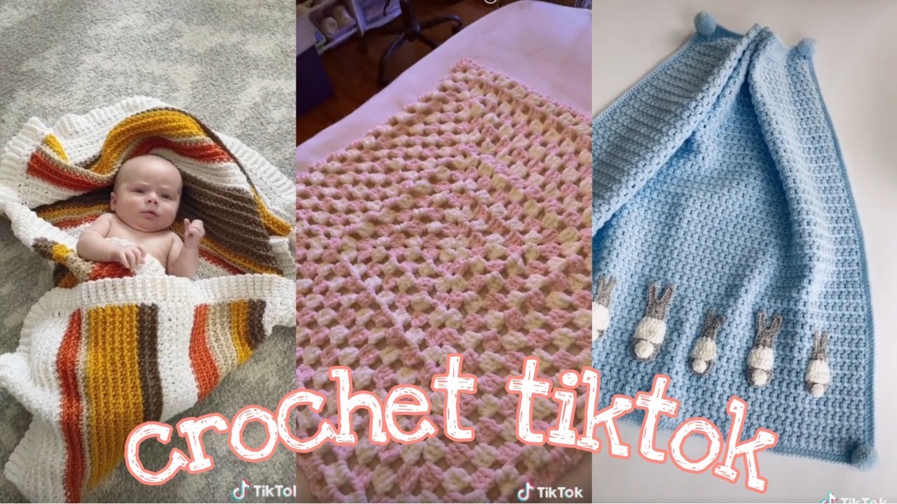 TIKTOK CROCHET KNITTING COMPILATION #019 | crochet baby blanket edition