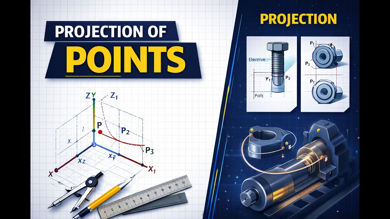 Projection of Points – 12 | Engineering Graphics Made Easy (CAD Method)