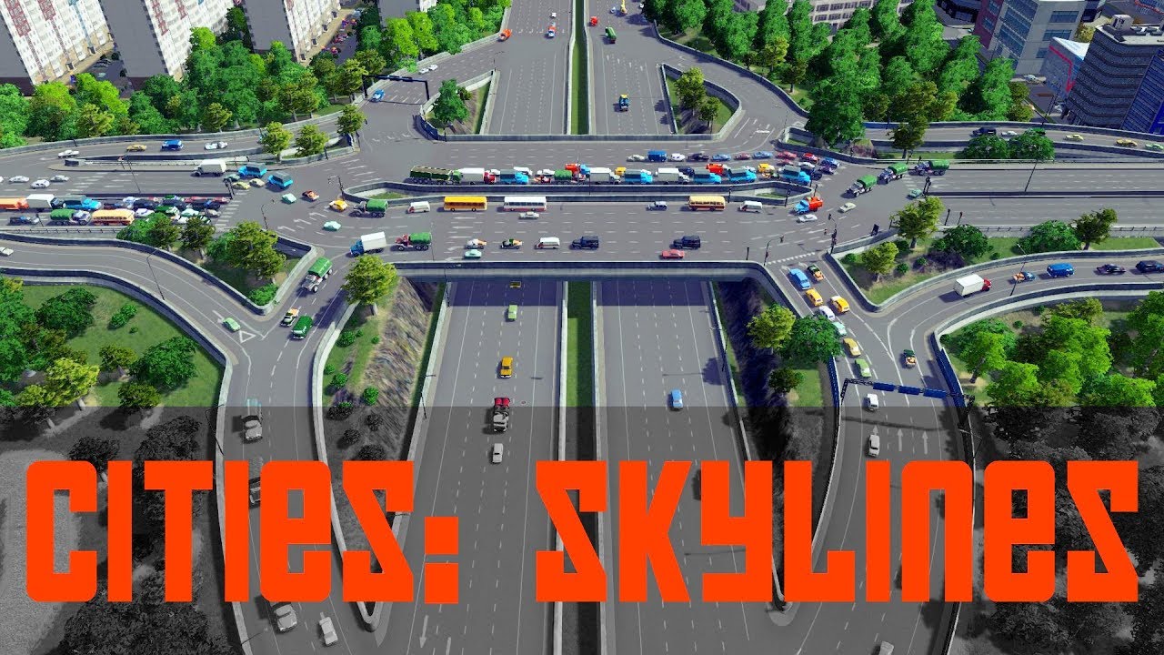 Cities: Skylines - Heavy Traffic on Diverging Diamond Interchange