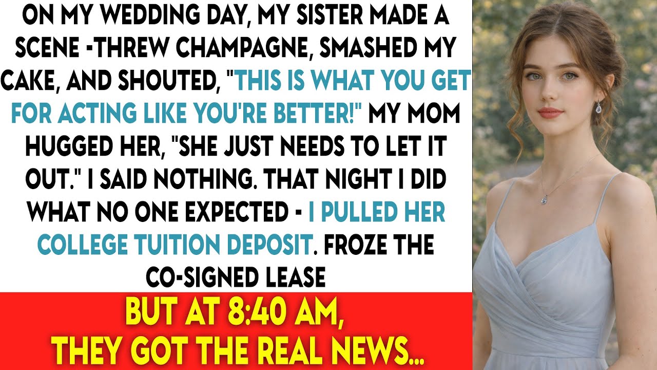 On My Wedding Day, My Sister Made A Scene — Threw Champagne, Smashed My Cake, And SHOUTED...