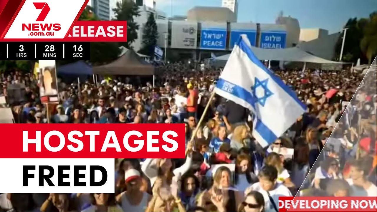 Israeli hostages freed after 738 days | 7NEWS